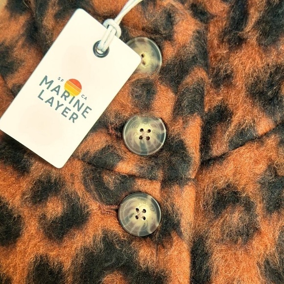 MARINE LAYER Stephanie Cocoon Coat in Cheetah Size XS - Picture 7 of 9